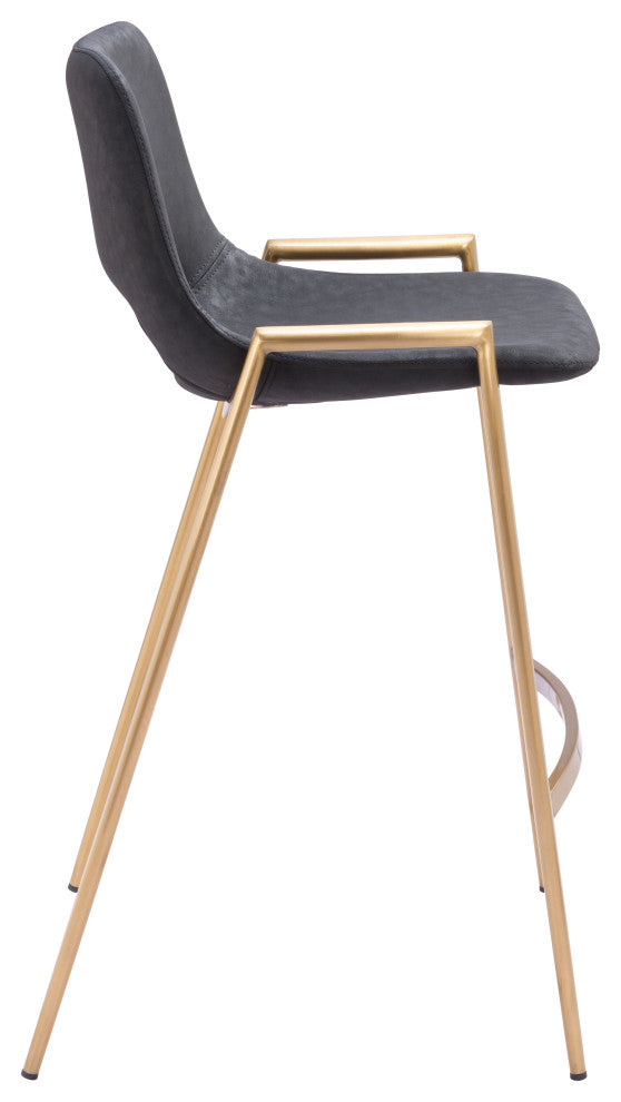 Desi Counter Stool (Set of 2) Black & Gold