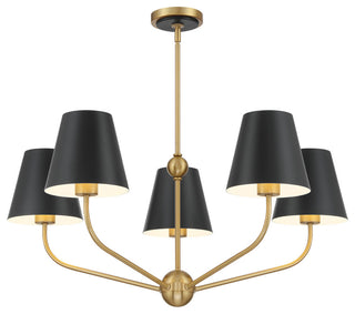 Crystorama Lighting Group XAV-B9315 Xavier 5 Light 28"W - Vibrant Gold / Matte