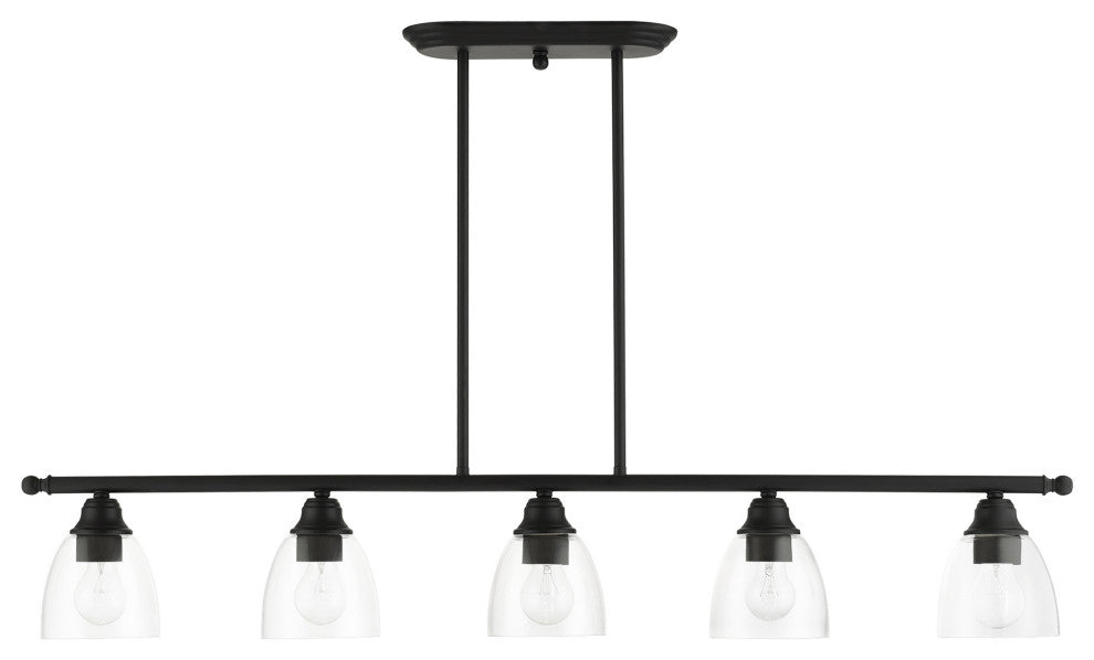 Black Transitional, Colonial, Linear Chandelier