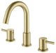 Circular Widespread Sink Faucet With Pop-Up Drain, Brush Gold