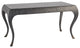 Elegant Parisian Curved Leg Writing Desk Solid Oak Wood 1 Drawer Black