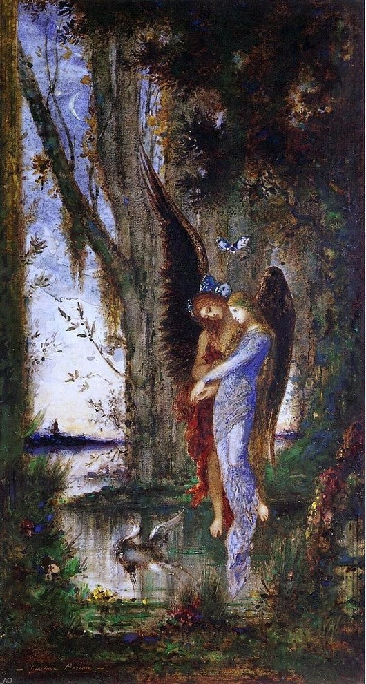 Gustave Moreau Evening and Sorrow, Gallery Wrapped Canvas Print, 15"x30"
