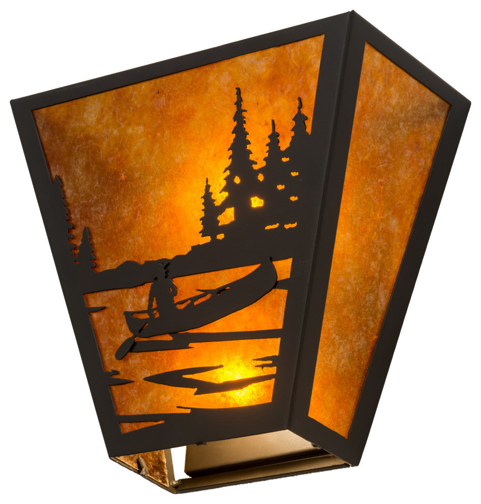 13W Canoe At Lake Wall Sconce