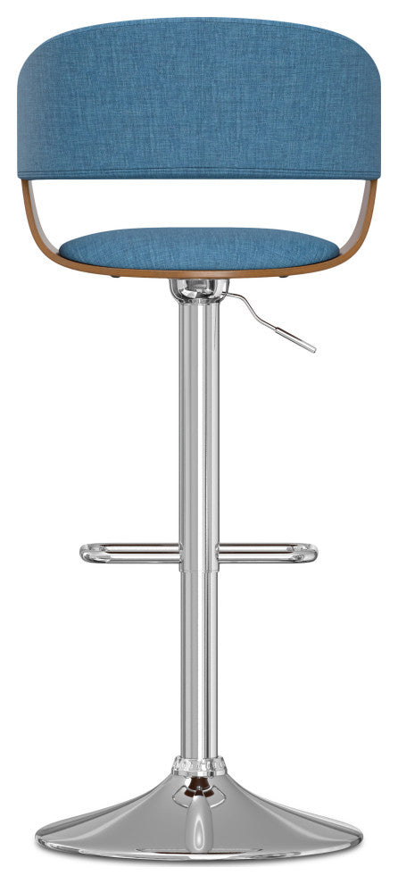 Lowell Adjustable Swivel Bar Stool, Blue