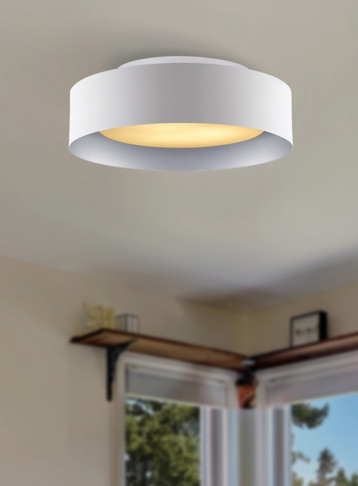 Lynch White and Silver Flush Mount Ceiling Light