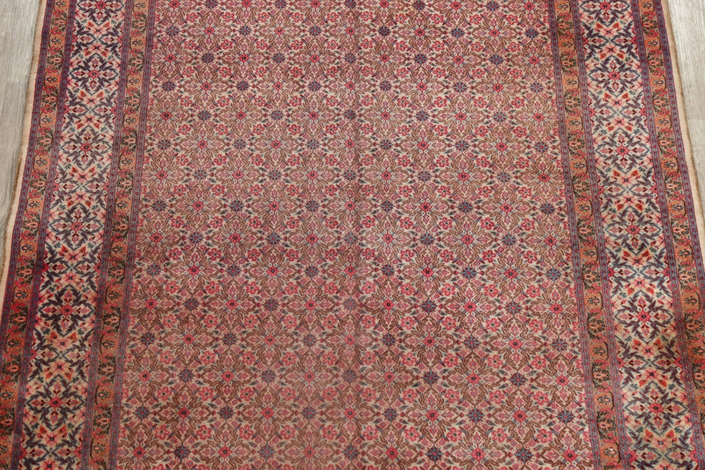 Consigned, Faded Traditional Handmade Vintage Persian Area Rug, Beige, 7x10