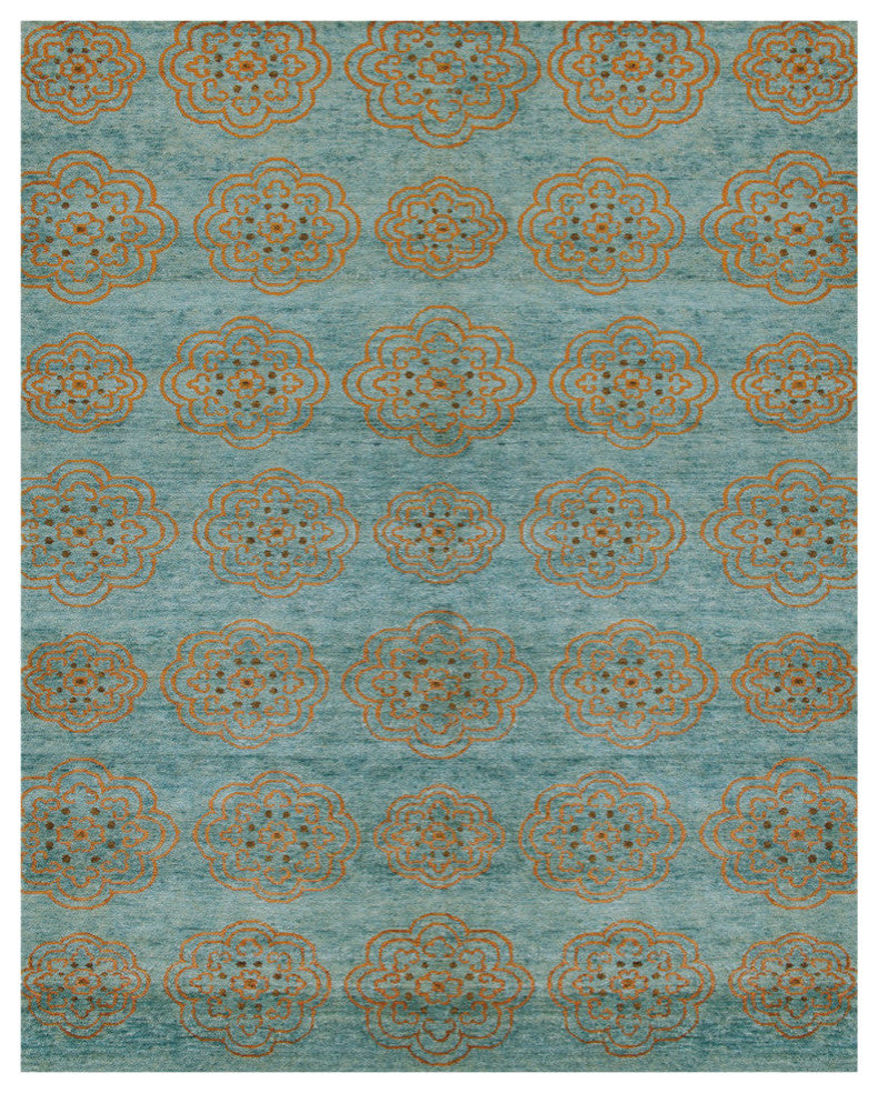 Weave & Wander Timeo Rug, Teal, 5'6"x8'6"