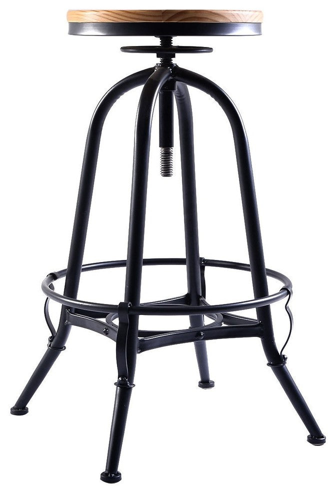 Adjustable Swivel Industrial Metal Design Vintage Bar Stool