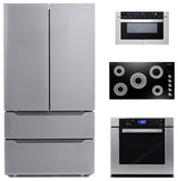 4PC Package 36" Electric Cooktop 24" Oven 24" Microwave Drawer & Refrigerator