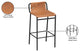 Dax Black Faux Leather Counter Stool, Cognac
