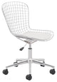 Chrome Wire Grid White Cushion Desk Chair