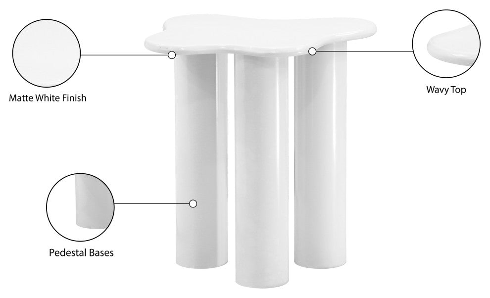 Romaine Coffee / End Table, White, End Table
