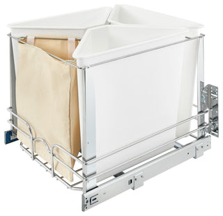 Multi-Container Pull Out Waste/Recycling System, Silver, 19.94"Wx22.11"Dx20.12"H