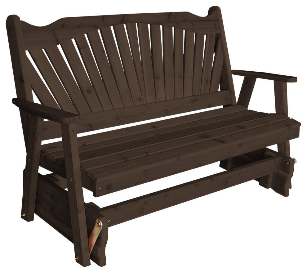 Cedar Fanback Glider, Walnut Stain, 4 Foot