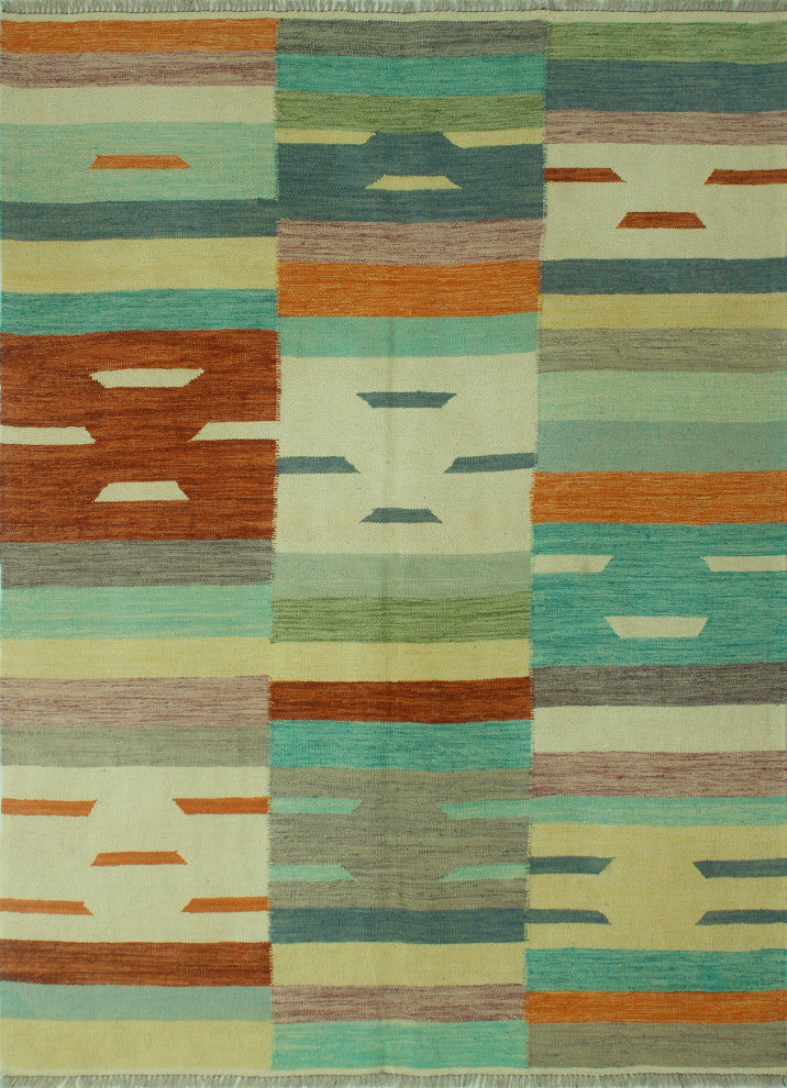 Winchester Kilim Nazgul Ivory/Rust Rug, 5'2x6'8