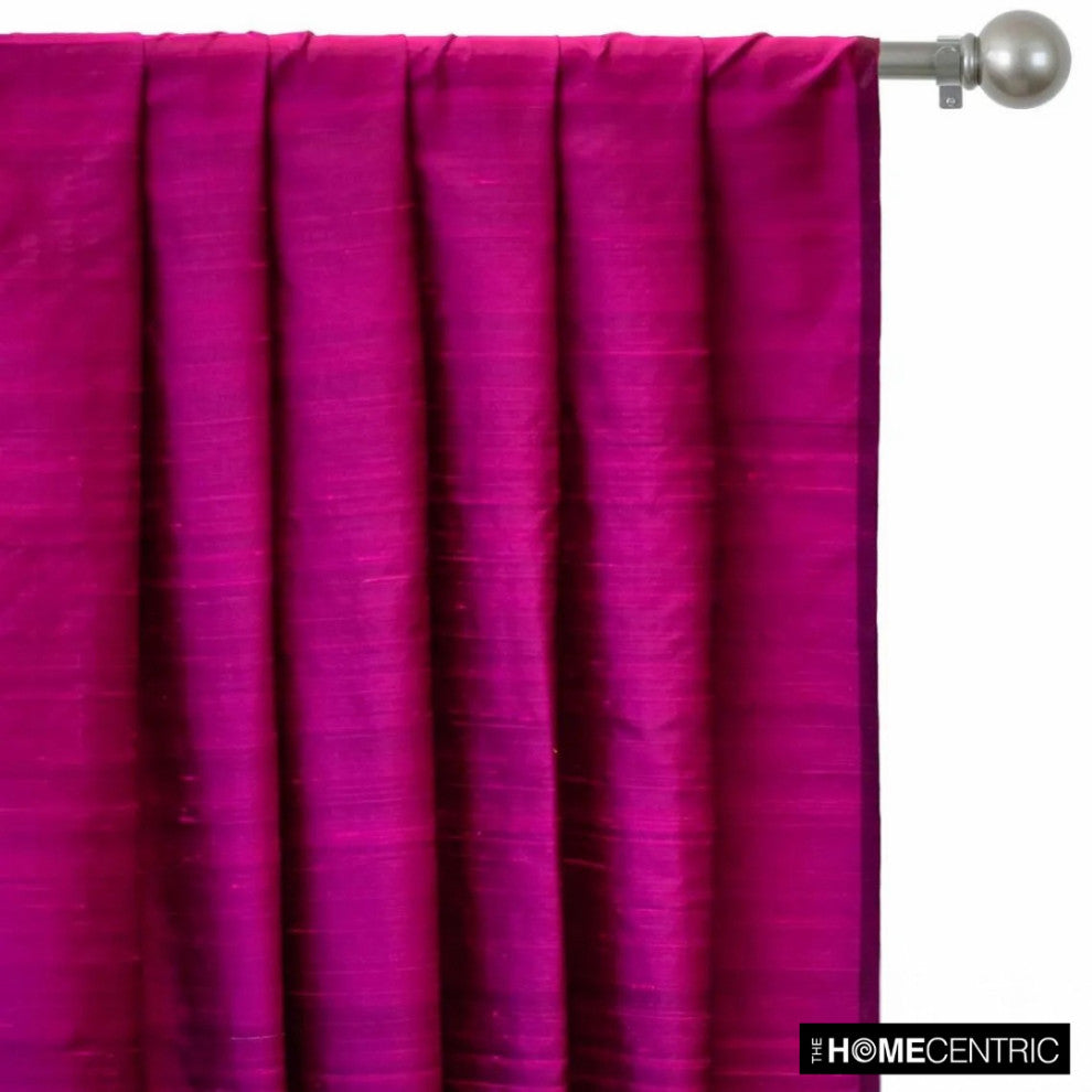 Dark Fuchsia Pink Silk Dupioni Fabric By The Yard, 6 Yards For Curtain, Dress