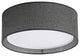 3-Light Double Shade Drum Flush Mount, Black
