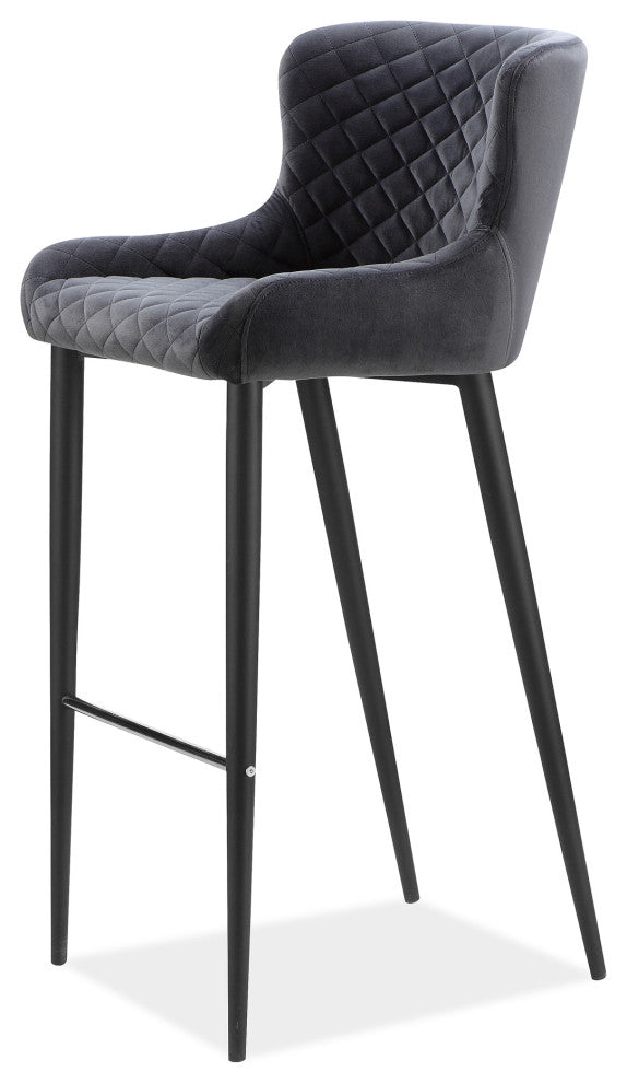 Contemporary Etta Counter Stool Dark Grey - Grey