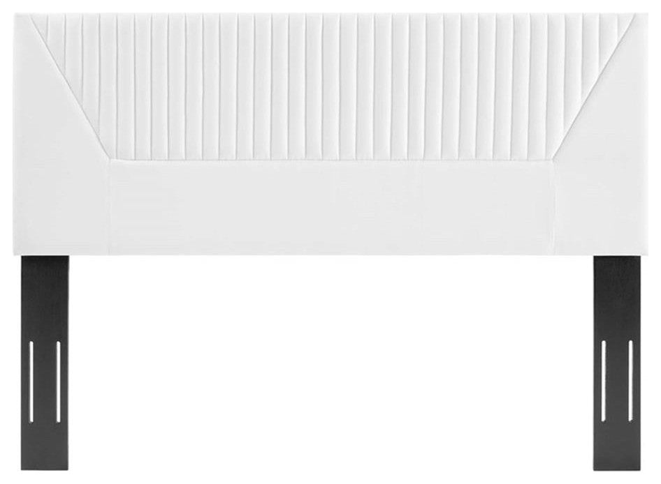 Patience Channel Tufted Performance Velvet King/California King Headboard-White