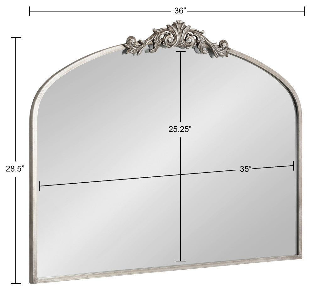 Arendahl Traditional Arch Mirror, Silver, 36"x29"