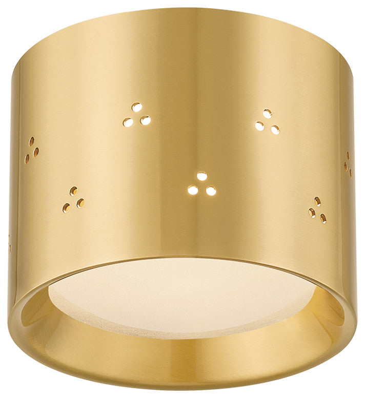 Hudson Valley Lighting Edisto Flush Mount By Cortney Bishop, Aged Brass