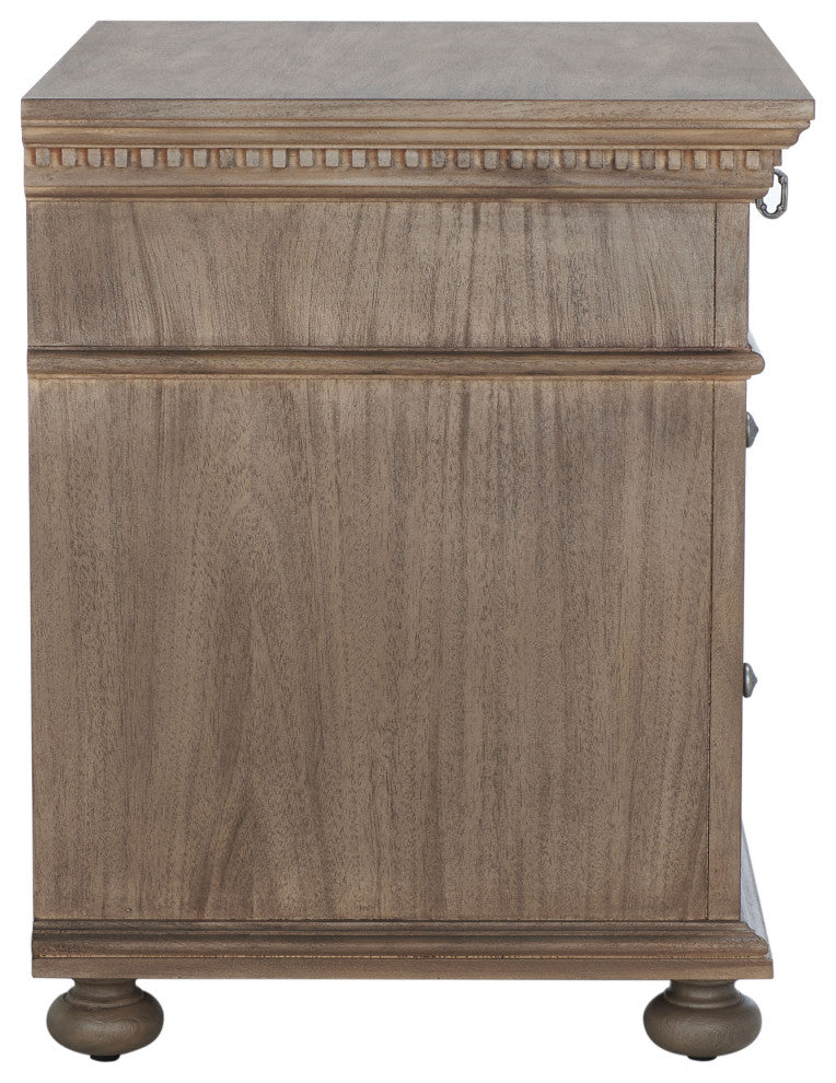 Safavieh Couture Allisyn 3 Drawer Wood Nightstand, Light Brown