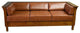 Arts and Crafts / Craftsman Cubic Panel Side Sofa - Russet Brown Leather (RB2)