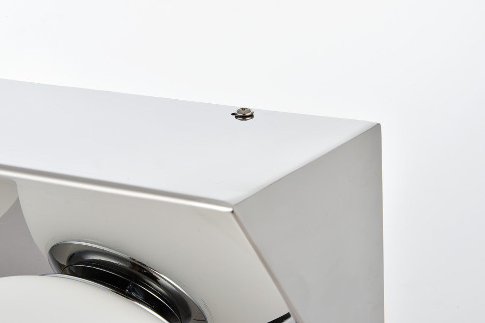2 Light Chrome And Frosted White Bath Sconce