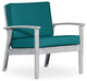 DTY Outdoor Living Longs Peak Eucalyptus Chair W/ Cushions, Silver Gray, Dark Gr