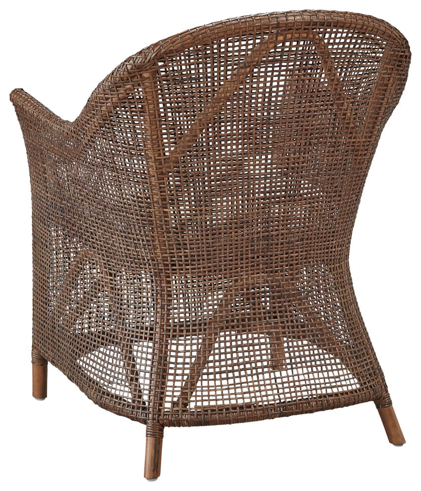 Sanibel Wide Weave Rattan & Wicker Accent Chair with Seat Cushion