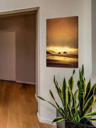 "See Stacks at Sunset" Painting Print on Wrapped Canvas