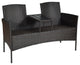 Costway Patio Rattan Chat Set Seat Sofa Loveseat Table Chairs Cushioned