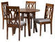 Sutter Gray Upholstered and Walnut Brown Wood 5-Piece Dining Set