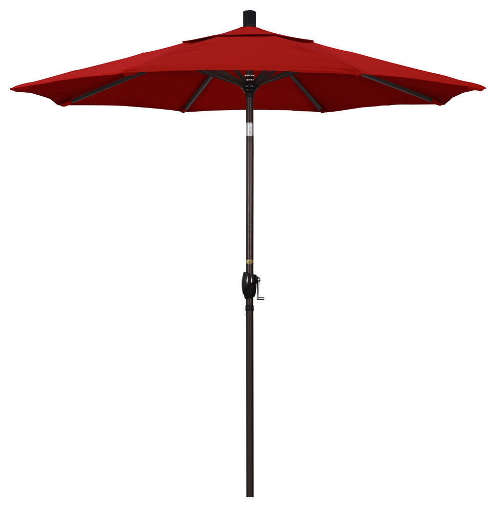 7.5' Aluminum Umbrella Push Tilt, Sunbrella, Jockey Red