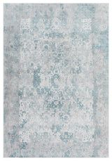 Haleena Davies Gray/Blue Polyester Blend Area Rug, 4'1"x6'
