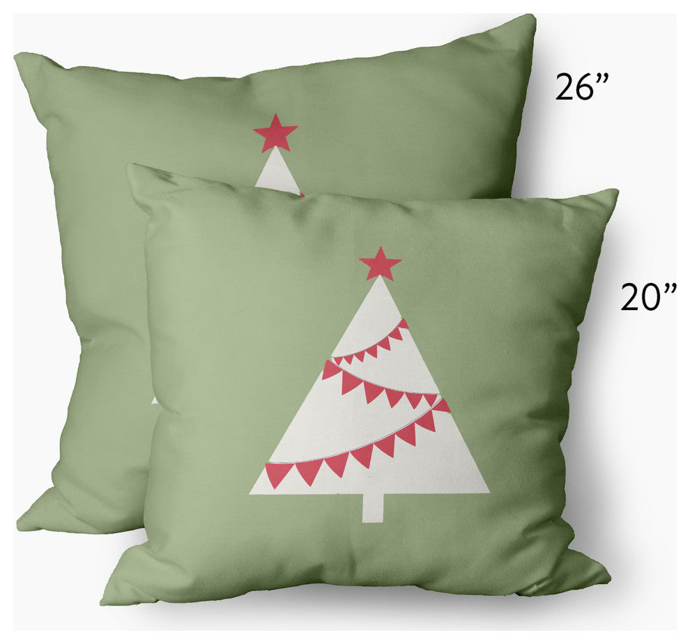 Garland Tree Decorative Throw Pillow, Sage Green, 14"x20"
