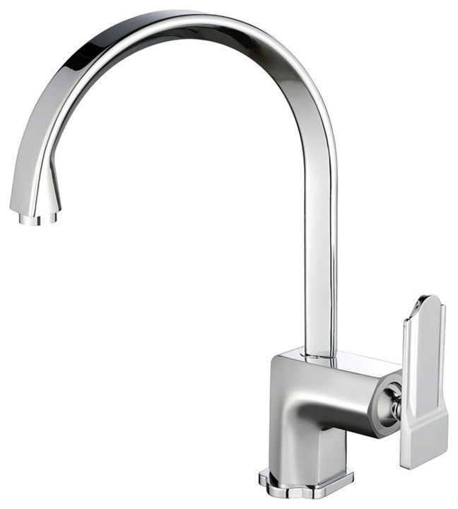 Poperinge Brass Deck Mounted Chrome Single Handle Kitchen Faucet