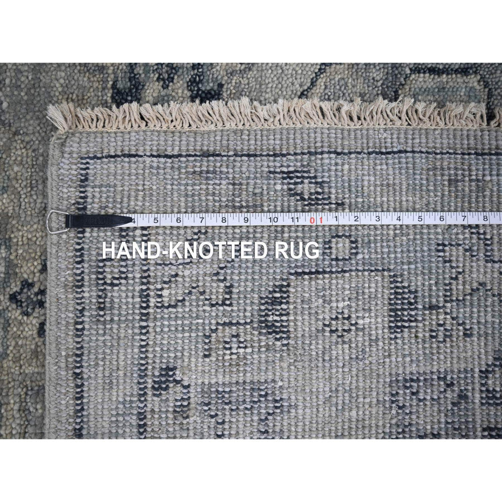 Silver Gray Wool Hand Knotted Anatolian Design Supple Collection Rug 5'10"x8'10"