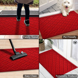 A1HC Superior Absorbant Polypropylene Doormat, Red Ogee, 24"x36"