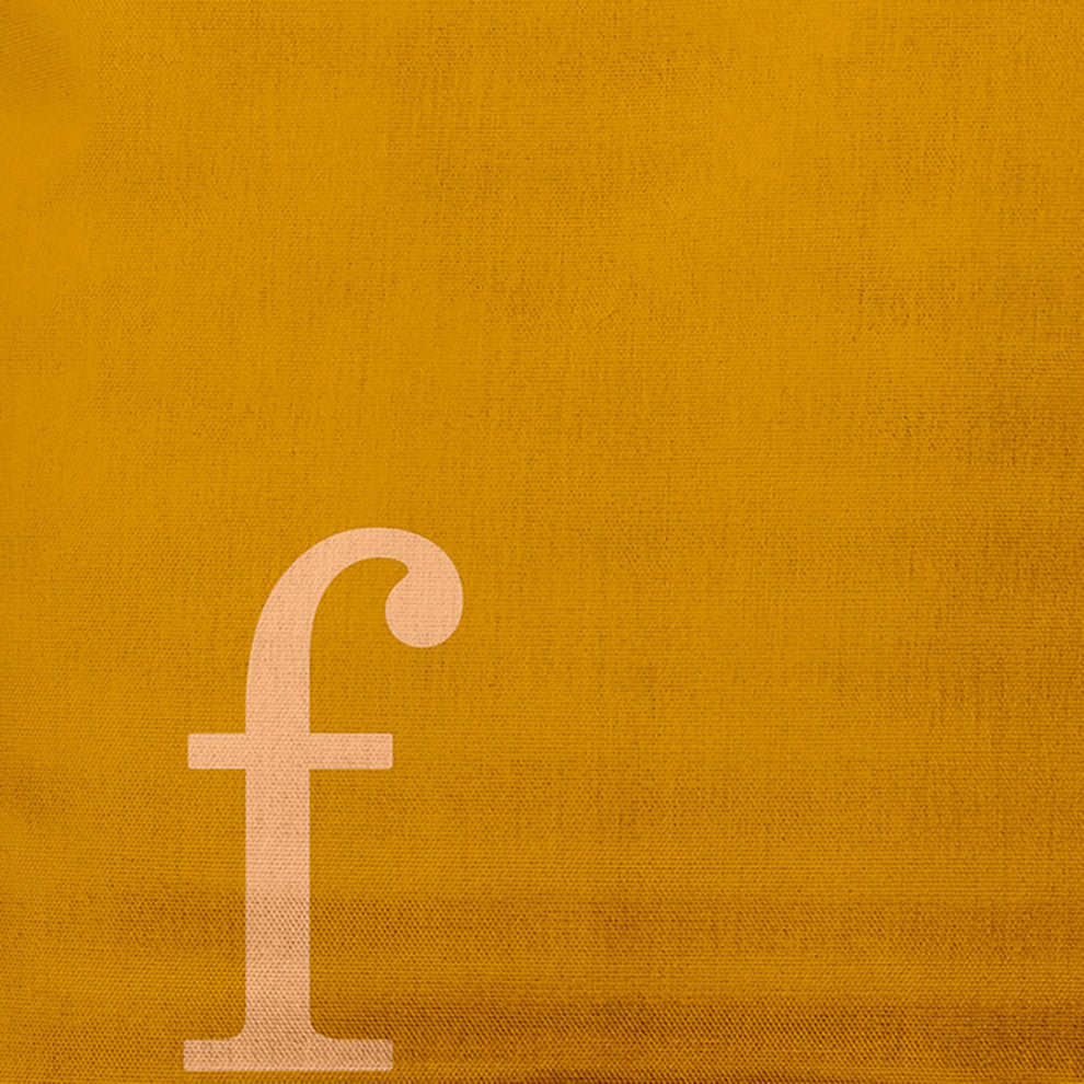26"x26" Modern Monogram Decorative Throw Pillow, Autumn Gold