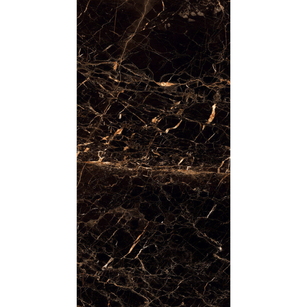 Portoro Gold Golden Black High Glossy Tile, 48x48