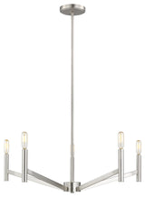 Vector 5-Light Chandelier, Brushed Nickel