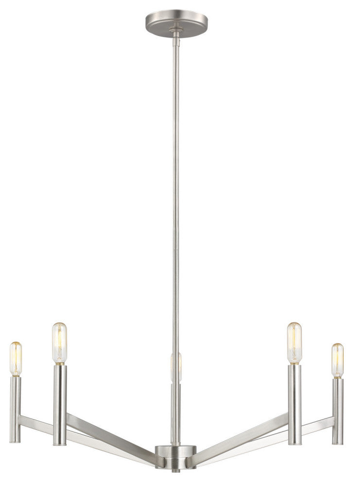 Vector 5-Light Chandelier, Brushed Nickel
