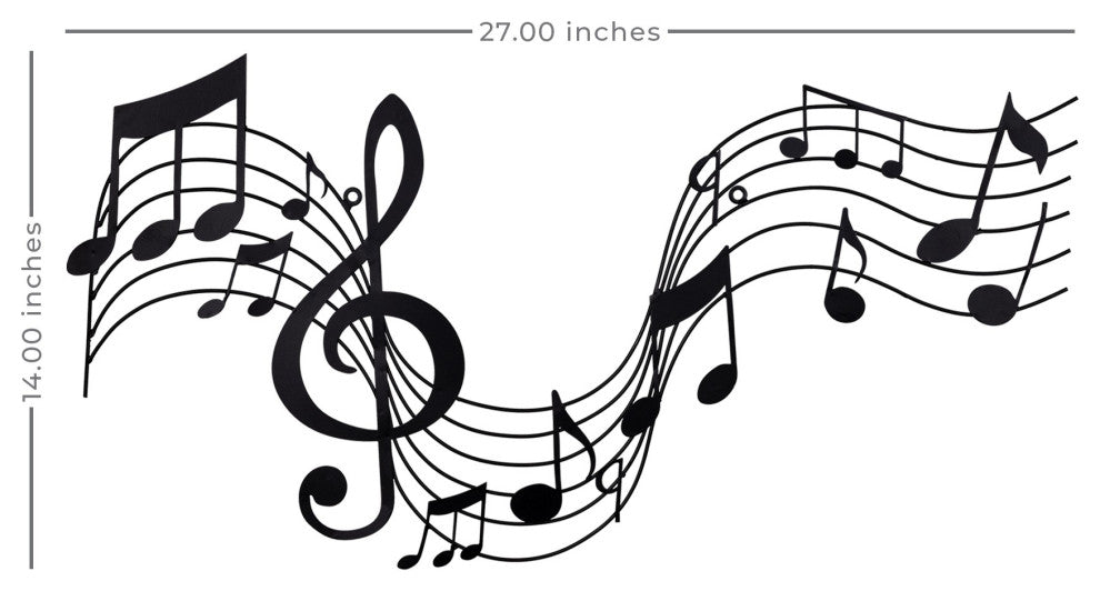 Black Metal Flowing Musical Bars D"cor Piece