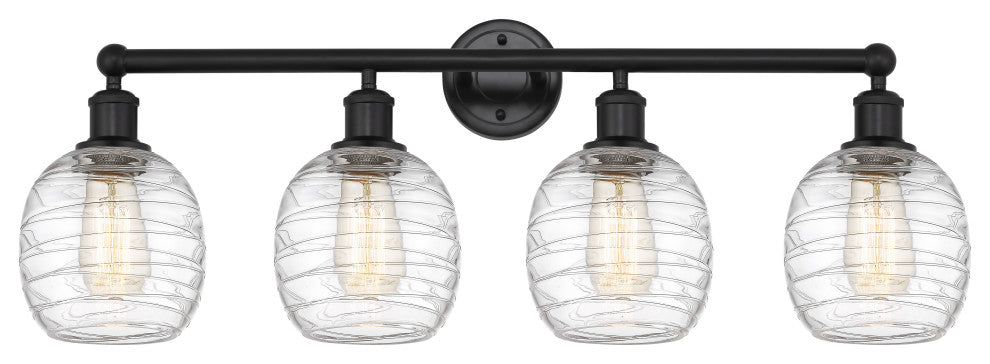 Innovations 616-4W-BK-G1013 4 Light 33" Bath Vanity Light, Matte Black