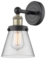 Small Cone 1-Light 7" Sconce, Black Antique Brass Finish, Clear Shade