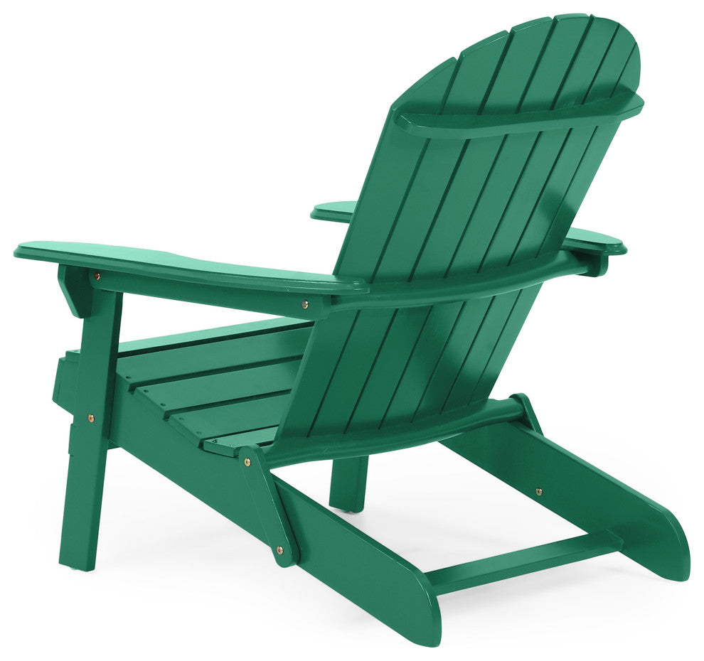 Cartagena Outdoor Acacia Wood Adirondack Chair, Dark Green