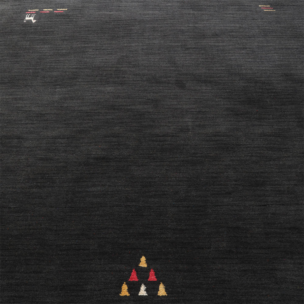 HAND KNOTTED LOOM WOOL ECO - FRIENDLY AREA RUGS - Charcoal,Contemporary