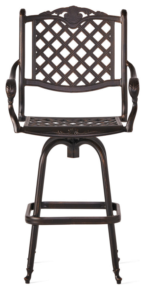 GDF Studio Pomelo Outdoor Cast Aluminum Bar Stools, Set of 2