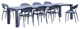 Sunset Extendable Dining Set 9-Piece Dark Gray